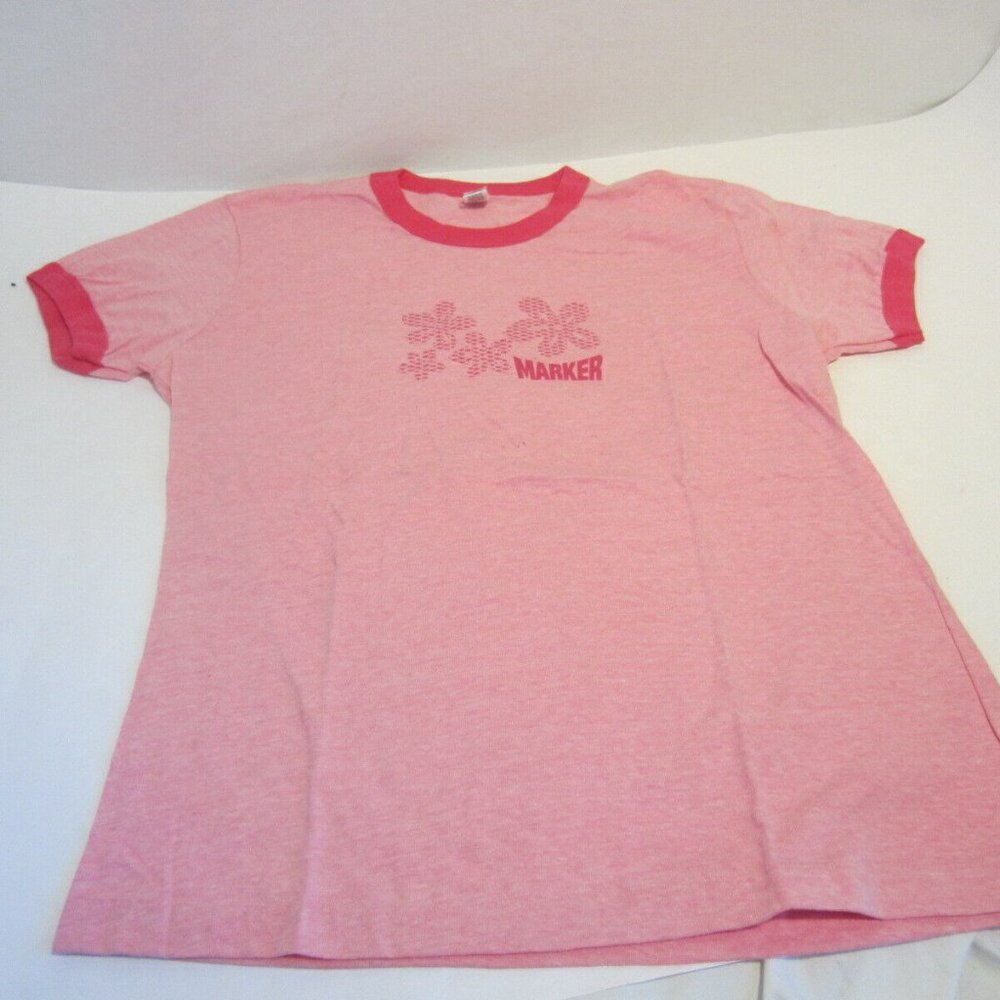 MARKER pink SS t shirt top CLASSIC GIRL XL NEW